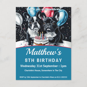Verjaardagsfeest van de Franse Bulldog Uitnodiging Briefkaart