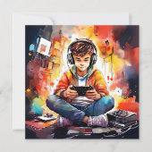 Verjaardagsfeest van de Game Boy Kaart (Voorkant)