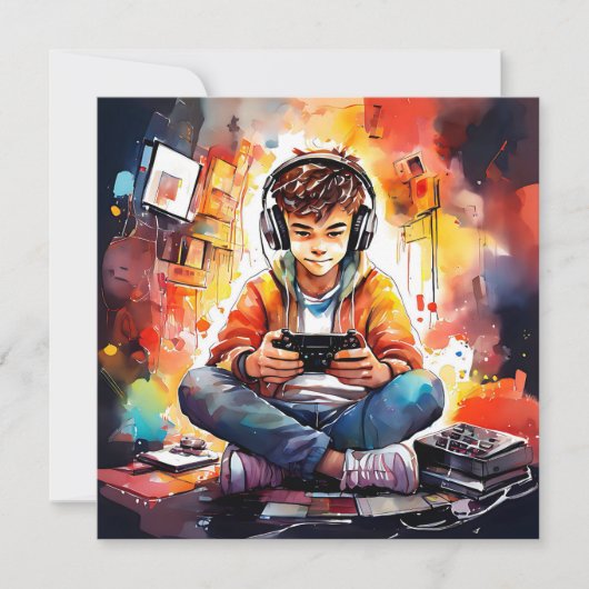 Verjaardagsfeest van de Game Boy Kaart (Voorkant)