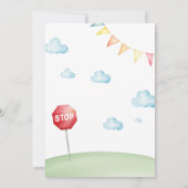 Verjaardagsfeest van de gele schoolbus kaart (Achterkant)