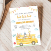 Verjaardagsfeest van de gele schoolbus kaart