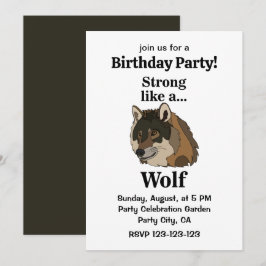 Verjaardagsfeest van de Grijze Wolf Kaart