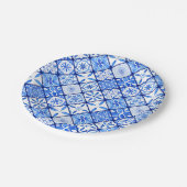 Verjaardagsfeest van de Italiaanse blauw-witte Teg Papieren Bordje (Gekanteld)