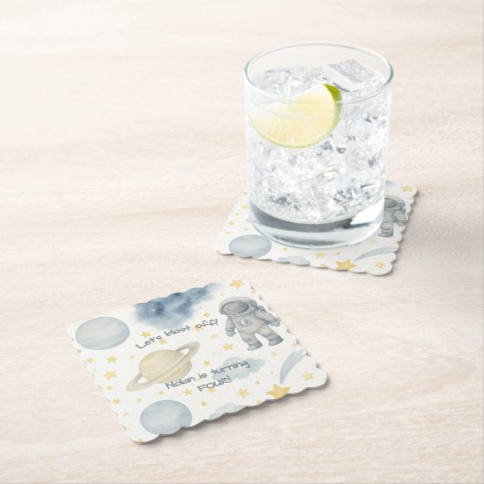 Verjaardagsfeest van de kosmische ruimte | Rakette Kartonnen Onderzetters (Insitu)