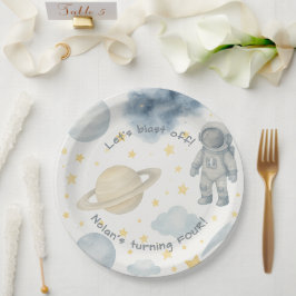 Verjaardagsfeest van de kosmische ruimte | Rakette Papieren Bordje