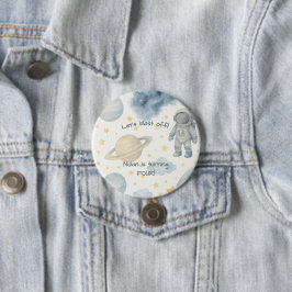 Verjaardagsfeest van de kosmische ruimte | Rakette Ronde Button 7,6 Cm