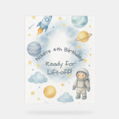 Verjaardagsfeest van de kosmische ruimte | Rocket Acryl Bord (Voorkant)