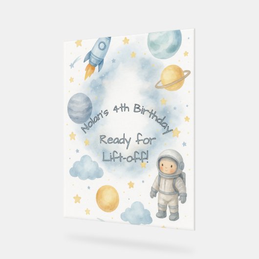 Verjaardagsfeest van de kosmische ruimte | Rocket  Acryl Bord (Hoek)