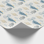 Verjaardagsfeest van de kosmische ruimte | Rocket  Cadeaupapier (Hoek)