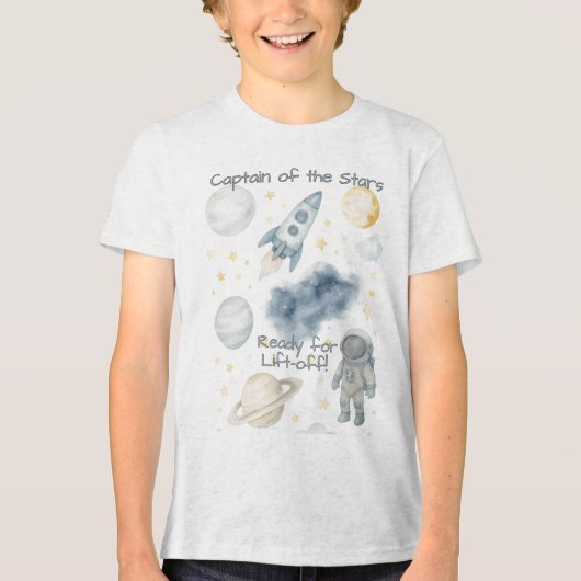 Verjaardagsfeest van de kosmische ruimte | Rocket Tri-Blend Shirt (Voorkant)