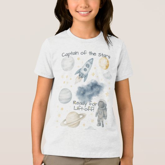 Verjaardagsfeest van de kosmische ruimte | Rocket Tri-Blend Shirt (Voorkant)