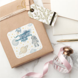 Verjaardagsfeest van de kosmische ruimte | Rocket  Vierkante Sticker