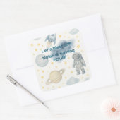 Verjaardagsfeest van de kosmische ruimte | Rocket Vierkante Sticker (Envelop)