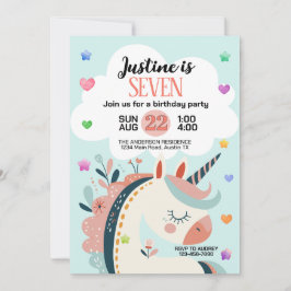 Verjaardagsfeest van de magische fantasie eenhoorn kaart