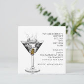 Verjaardagsfeest van de Martini Glas Man Kaart (Staand voorkant)