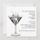 Verjaardagsfeest van de Martini Glas Man Kaart (Voorkant)