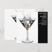 Verjaardagsfeest van de Martini Glas Man Kaart (Voorkant / Achterkant)
