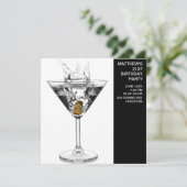 Verjaardagsfeest van de Martini Glas Man Kaart (Staand voorkant)