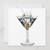 Verjaardagsfeest van de Martini Glas Man Kaart (Achterkant)