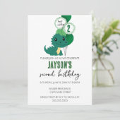 Verjaardagsfeest van de minimalistische alligator kaart (Staand voorkant)