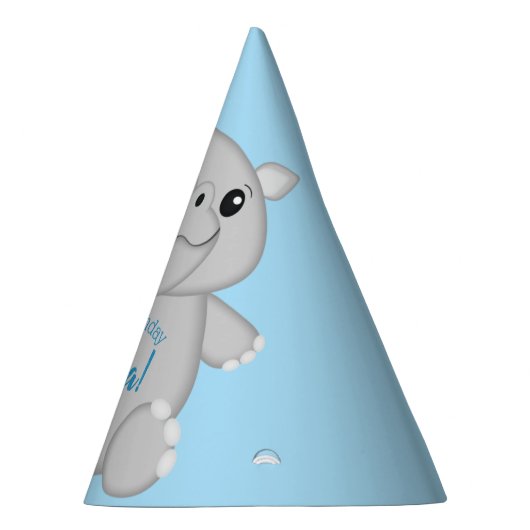 Verjaardagsfeest van de neushoorn feesthoedjes (Rechts)