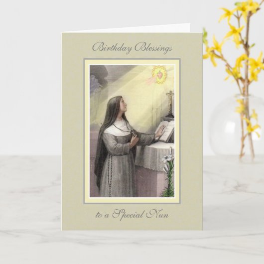 Verjaardagsfeest van de nonnen kaart (Gele Bloem)