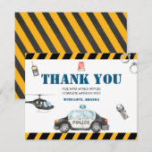 Verjaardagsfeest van de politie in kind bedankkaart (Voorkant / Achterkant)