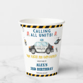 Verjaardagsfeest van de politie in kind papieren bekers (Achterkant)