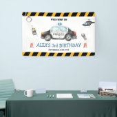 Verjaardagsfeest van de politie in kind verwelkomt spandoek (Beurs)