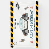 Verjaardagsfeest van de politie in kind verwelkomt spandoek (Verticaal)