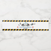 Verjaardagsfeest van de politie in kind waterfles etiket (Enkel label)