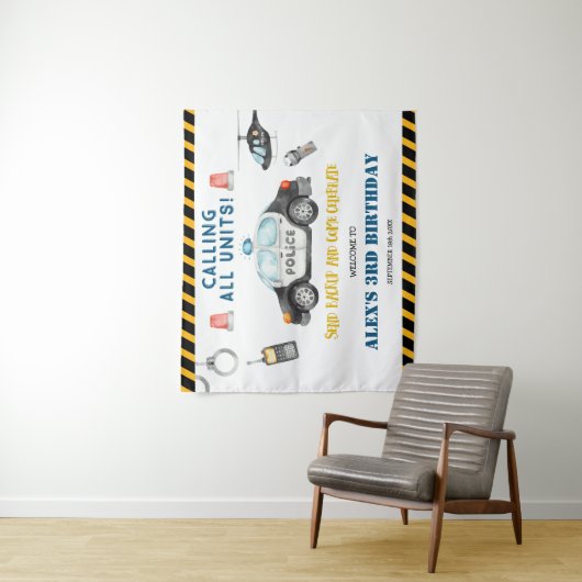 Verjaardagsfeest van de politie in kind Welkomstwa Wandkleed (In situ)