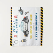 Verjaardagsfeest van de politie in kind Welkomstwa Wandkleed (Voorkant)