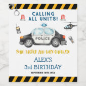 Verjaardagsfeest van de politie in kind wijn etiket (Enkel label)