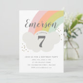 verjaardagsfeest van de regenboogwolk kaart (Staand voorkant)