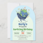 Verjaardagsfeest van de Schattigee blauwe vinvis Kaart (Voorkant)