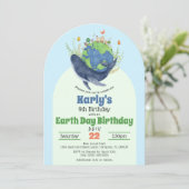 Verjaardagsfeest van de Schattigee blauwe vinvis Kaart (Staand voorkant)