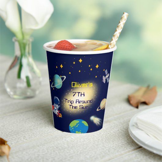 Verjaardagsfeest van de Schattigee ruimteastronaut Papieren Bekers (Insitu)