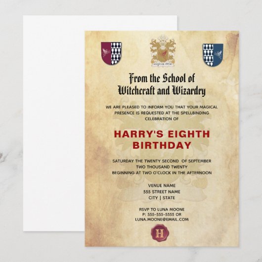 Verjaardagsfeest van de school van heksen en toven kaart (Voorkant / Achterkant)