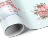 Verjaardagsfeest van de sneeuwman cadeaupapier (Rol Hoek)