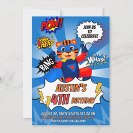 Verjaardagsfeest van de superheld Tiger Kaart