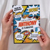 Verjaardagsfeest van de superhelden kaart