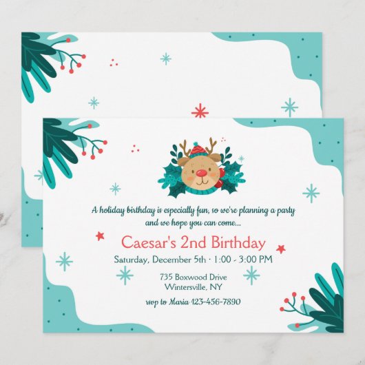 Verjaardagsfeest van de Teddybeer Kaart (Voorkant / Achterkant)