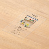 Verjaardagsfeest van de waterverf Bloemenmarkt Acryl Uitnodigingen (Laagn)