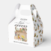 Verjaardagsfeest van de waterverf Bloemenmarkt Bedankdoosjes (Voorkant Zijde)