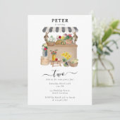 Verjaardagsfeest van de waterverf Bloemenmarkt Kaart (Staand voorkant)