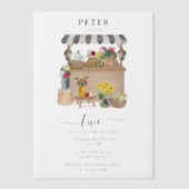 Verjaardagsfeest van de waterverf Bloemenmarkt Vellum Uitnodigingen (Voorkant)