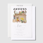 Verjaardagsfeest van de waterverf Bloemenmarkt Vellum Uitnodigingen (Offset)