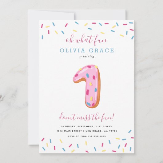 Verjaardagsfeest van Donut | Eén Kaart (Voorkant)