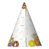 Verjaardagsfeest van Donut | Kleurrijke Sprinkle D Feesthoedjes (Achterkant)